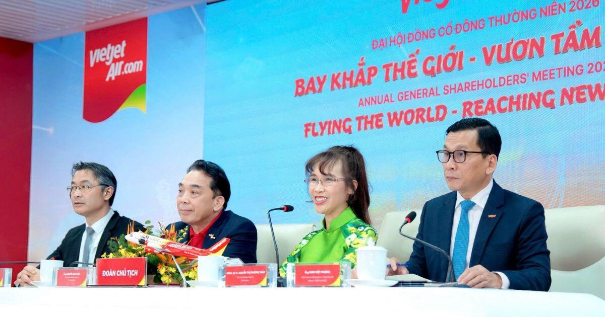 ĐHĐCĐ Vietjet 2026: Kết quả 2025 bứt phá, dự kiến chia cổ tức 30%, tiếp tục mở rộng mạng bay quốc tế