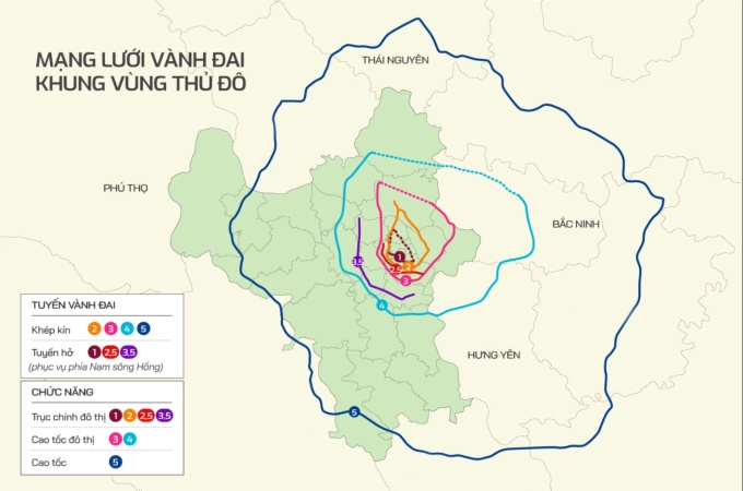 Đề xuất hơn 261.000 tỷ đồng đầu tư vành đai 5 vùng Thủ đô Hà Nội