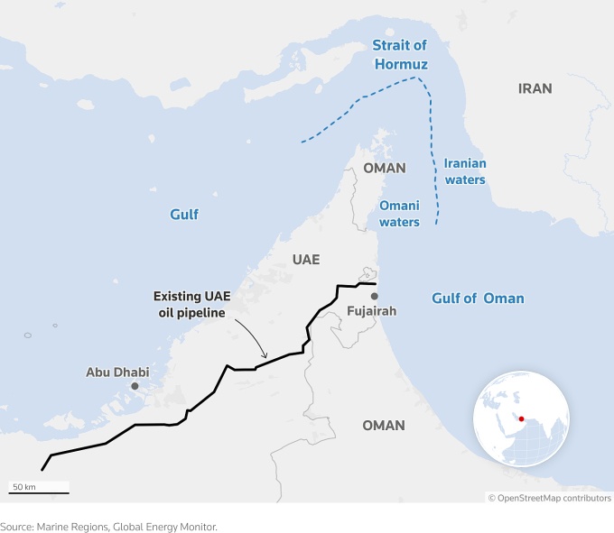 UAE gấp rút xây đường ống dẫn dầu, tránh eo biển Hormuz