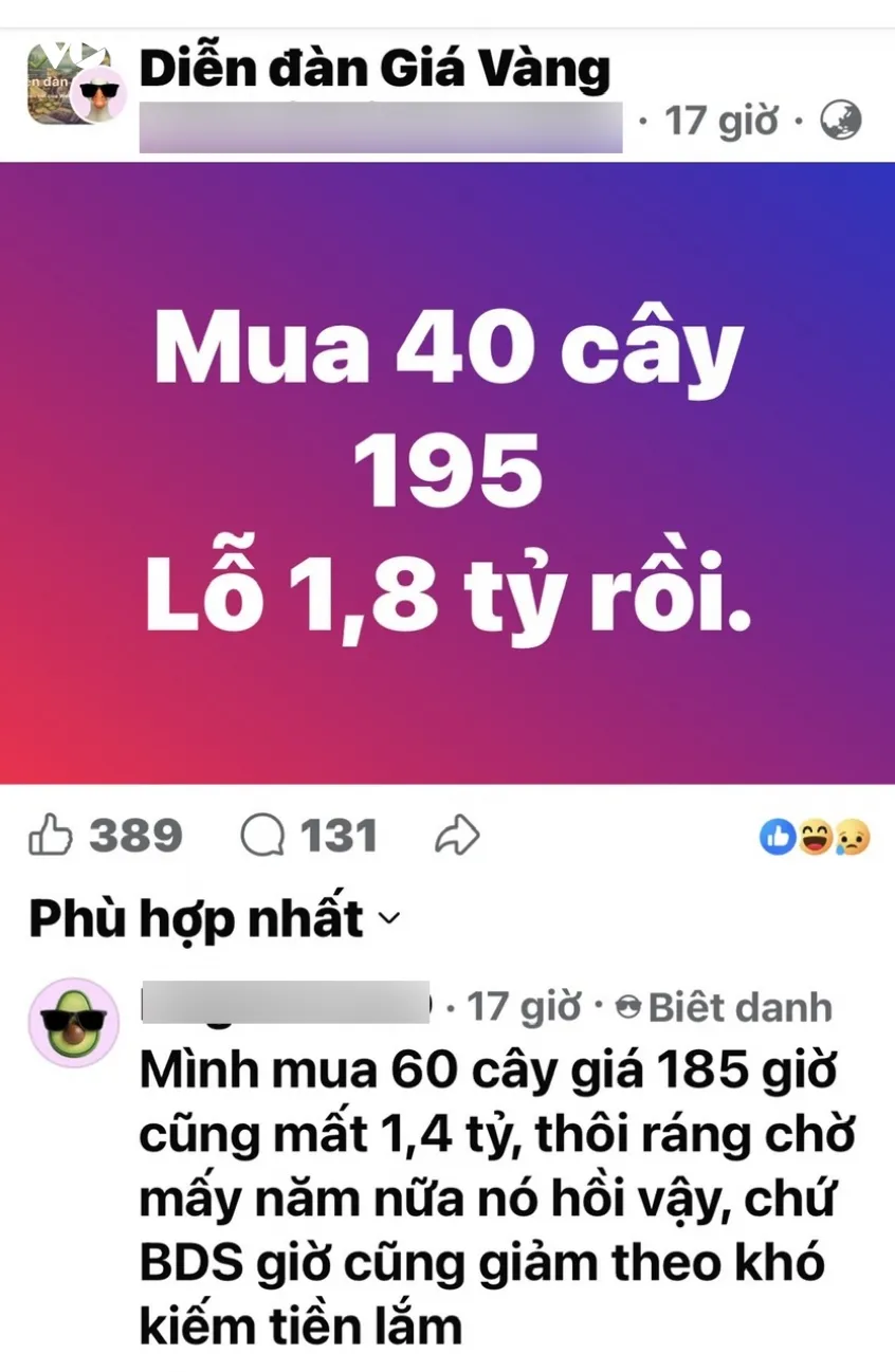 Giá vàng lao dốc, nhà đầu tư lỗ nặng, phố Wall quay lưng với vàng