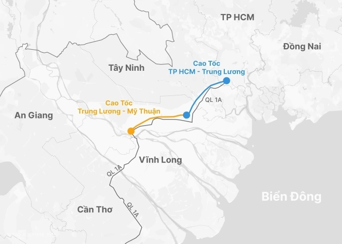 Mở rộng cao tốc TP HCM - Trung Lương - Mỹ Thuận vướng hơn 100 ha