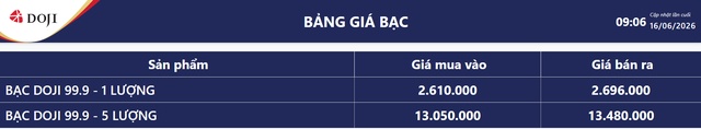Giá bạc hôm nay 16/6: Bạc Phú Quý, Doji, Ancarat, Sacombank-SBJ lại giảm, thị trường khó nắm bắt