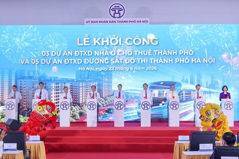 Thủ tướng dự lễ khởi công 5 tuyến đường sắt, 3 dự án nhà ở cho thuê tại Hà Nội
