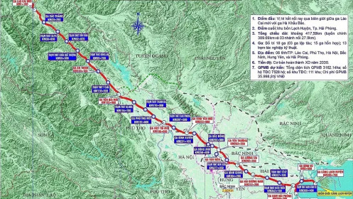Đề xuất giảm 27 km đường sắt Lào Cai - Hà Nội - Hải Phòng