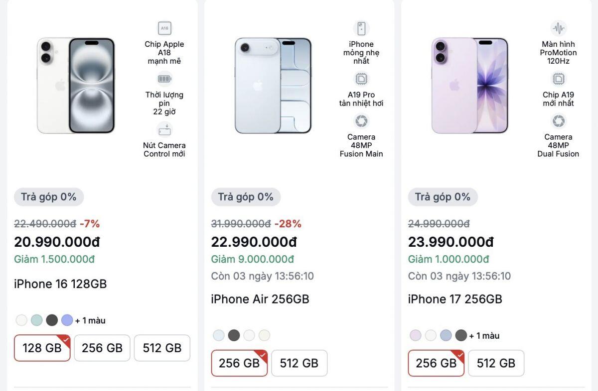 iPhone 13, iPhone 14 và loạt MacBook Air biến mất khỏi kệ hàng tại Việt Nam