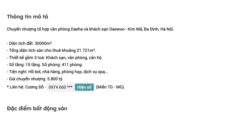 'Đất vàng' Kim Mã lại dậy sóng vì thương vụ bán Khách sạn Daewoo 6.000 tỷ đồng