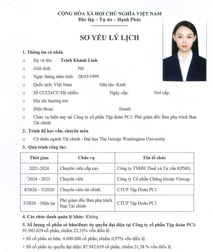 Nữ doanh nhân sinh năm 1999 đứng đầu tổng thầu điện PC1 là ai?