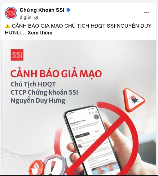 Chủ tịch SSI bị mạo danh trên mạng xã hội