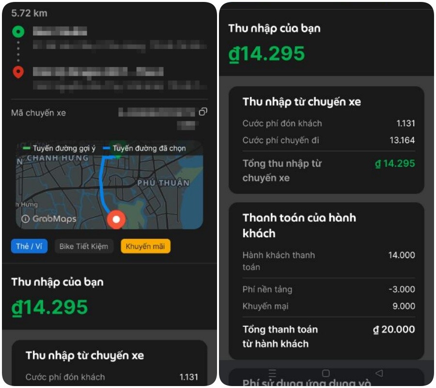 Phía sau cuốc xe 15,000 đồng/6km từ chia sẻ của tài xế Grab
