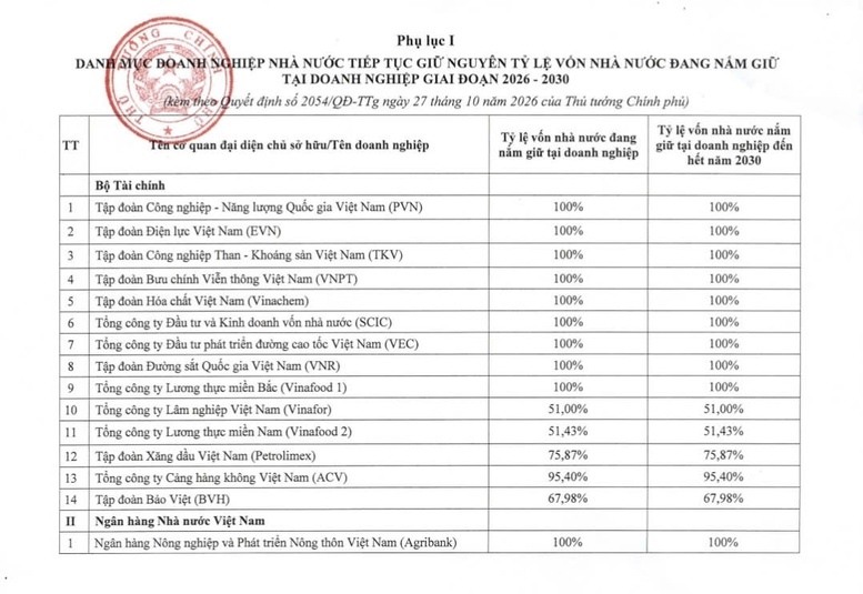 Chính phủ phê duyệt Kế hoạch cơ cấu vốn nhà nước tại VCB, BIDV, EVN, Vietnam Airlines