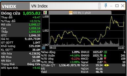 Nhật kí vnindex 05/01/2023: Thanh khoản dần cải thiện. Vnindex tiếp cận khu vực 1055 khi tăng hơn 9  ...