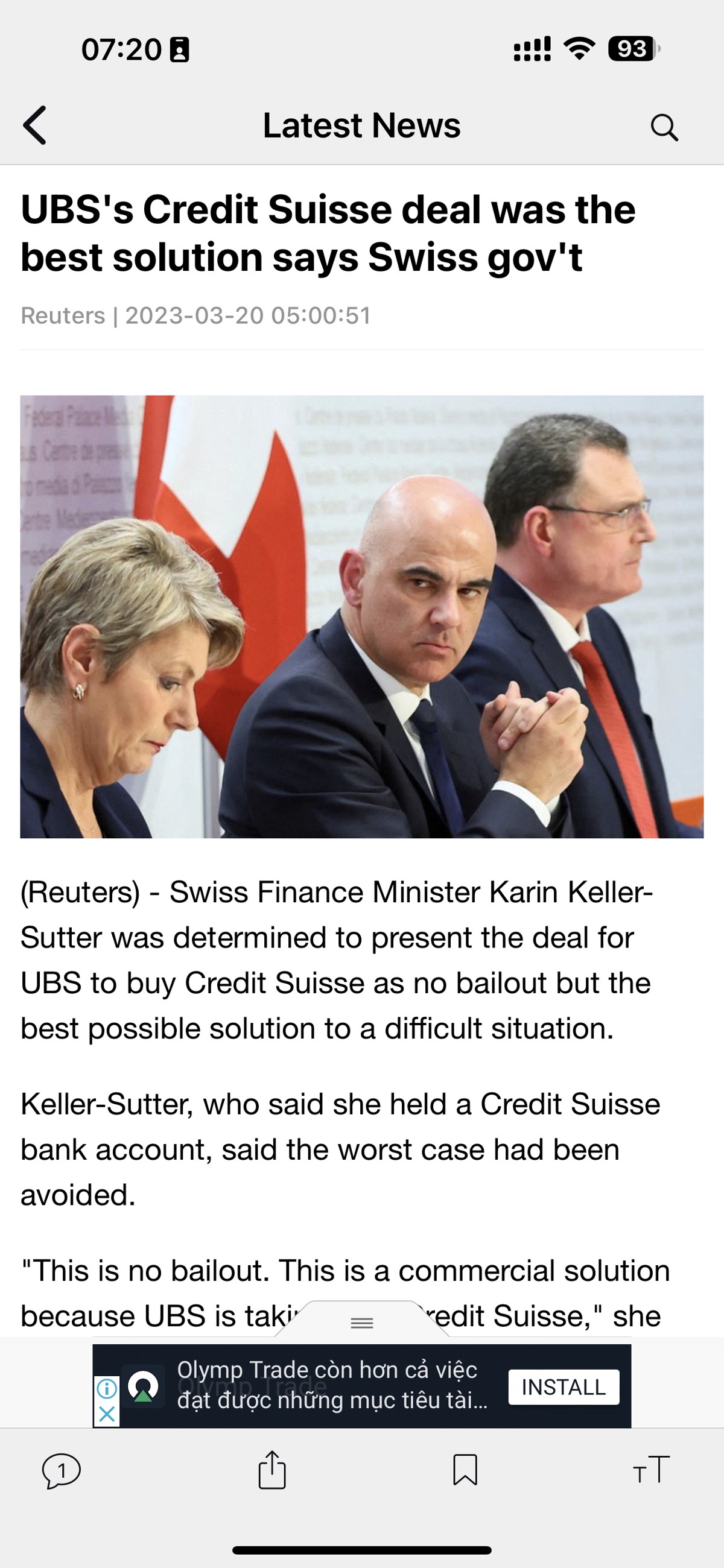Bài học gì sau vụ Credit Suisse?