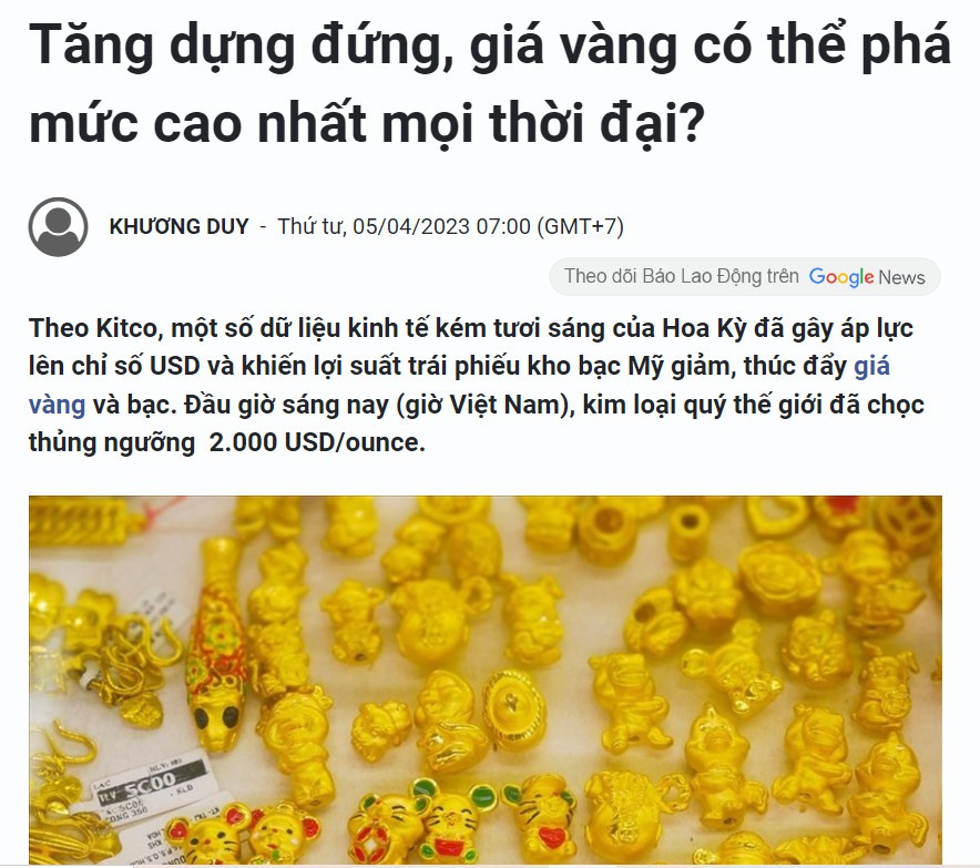 Giá dầu giảm, giá vàng chạm mốc cao nhất 1 năm