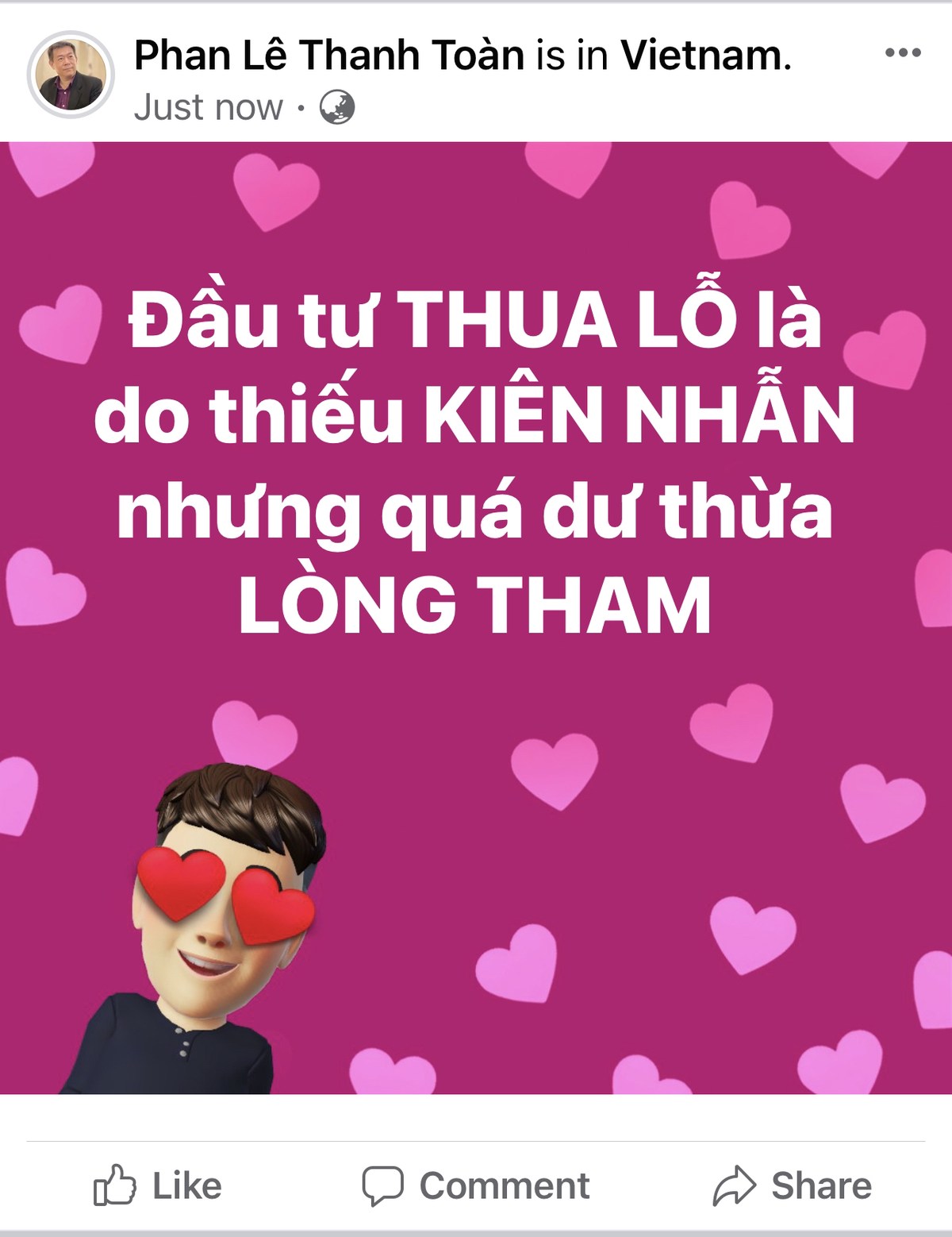 KIÊN NHẪN vs LÒNG THAM. Đầu tư THUA LỖ là do thiếu KIÊN NHẪN nhưng quá dư thừa LÒNG THAM.  ...