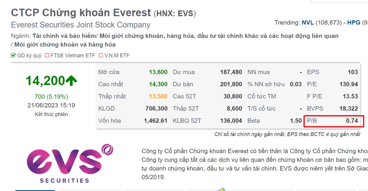 Cổ phiếu EVS cùng dòng chứng lên đỉnh Everest