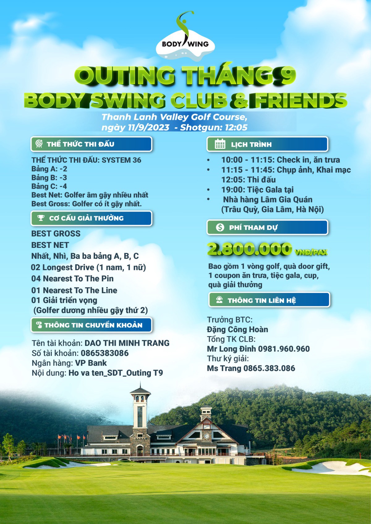 CLB Body Swing Club và những người bạn sắp diễn ra giải Outing chào Thu 2023