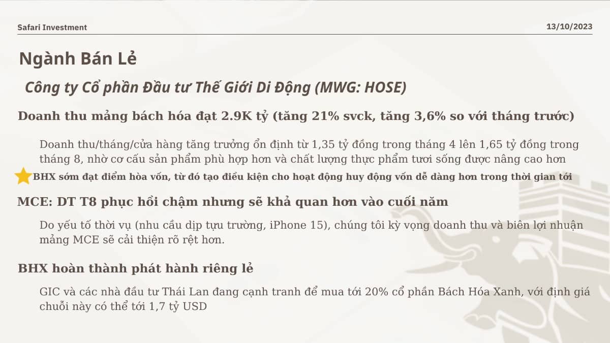 Cơ hội tốt để thiết kế danh mục tăng trưởng Q4.2023