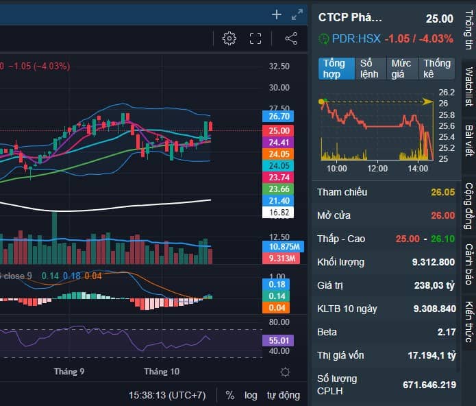 Vnindex rung lắc trước đáo hạn: Phân tích trạng thái cổ phiếu PDR