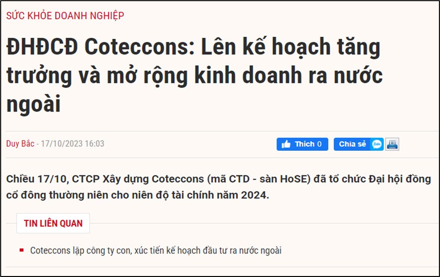Coteccons (CTD) - 6 năm cho trận đánh lớn