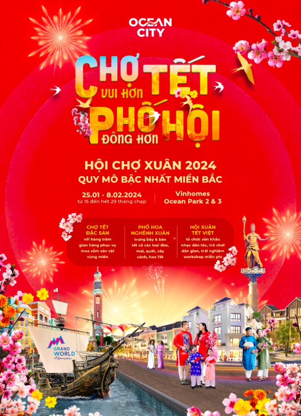 Vinhomes tổ chức hội chợ xuân 2024 quy mô bậc nhất Việt Nam tại Ocean City