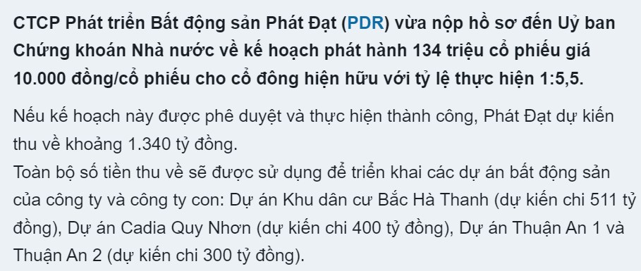 PDR có gì để chinh phục mục tiêu giá 40?