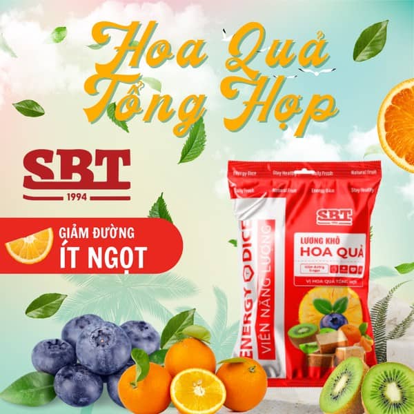 LƯƠNG KHÔ HOA QUẢ SBT - SỰ KẾT HỢP ĐỘC ĐÁO, MỚI LẠ. Lương khô từ lâu đã trở thành một món ăn quen thuộc  ...