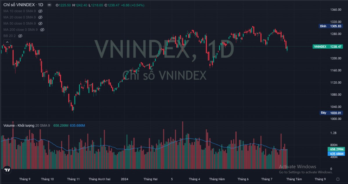 Liệu Vn-Index đã tạo đáy?. - Kết phiên ngày 24/7, Vni đóng cửa tăng 6.66 điểm (+0.54%) tại 1.238,47  ...