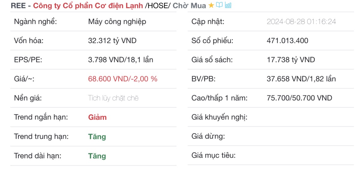 Phân tích cổ phiếu REE: triển vọng mảng kinh doanh điện và khuyến nghị đầu tư