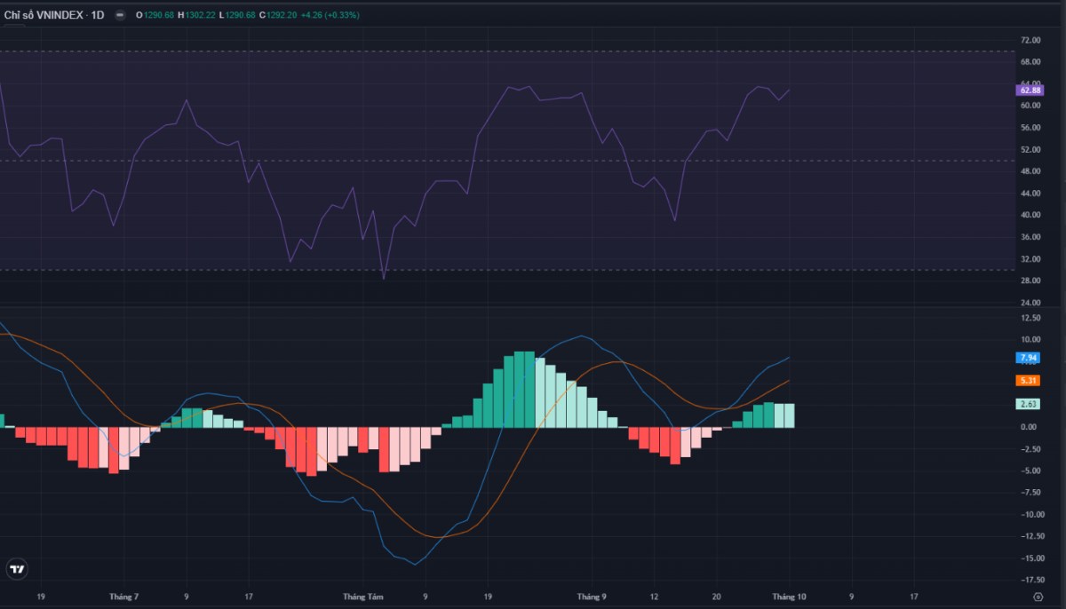 VNINDEX vẫn chưa vượt được ngưỡng 1300 điểm