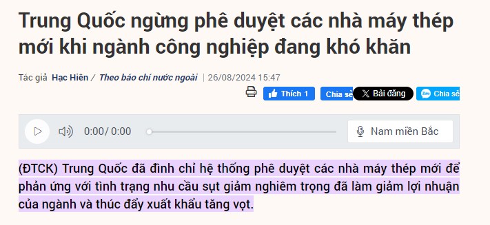 HPG - Đại sóng 2025. 1. Trung Quốc tung ra gói kích thích kinh tế. - Trong năm 2024 thì giá Thép thế  ...