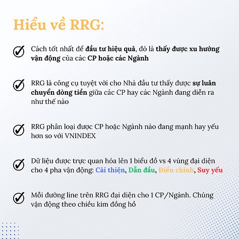 Cách sử dụng RRG - Relative Rotation Grap. RRG là 1 công cụ rất hữu ích để xác định dòng tiền đang luân  ...