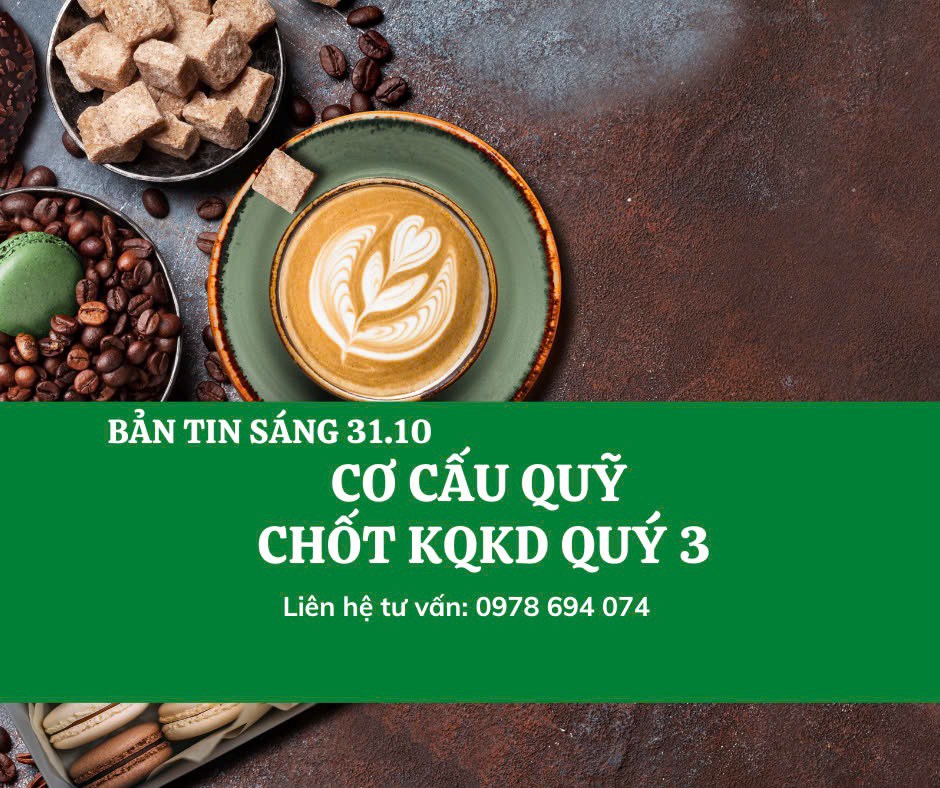 BẢN TIN SÁNG 31.10 CƠ CẤU QUỸ VÀ CHỐT KQKD QUÝ 3. VỀ VNINDEX: VNINDEX điều chỉnh với thanh khoản thấp,  ...