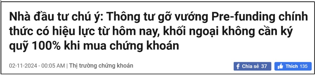 Chứng khoán hút tiền tăng mạnh - Top 2 cổ phiếu khỏe nhất. I. THÔNG TƯ GỠ VƯỚNG PRE-FUNDING CHÍNH THỨC  ...