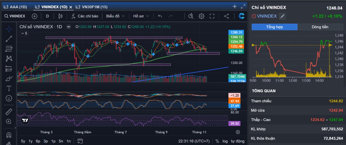 Sóng đón Giáng Sinh. Nhà đầu tư cần tập trung nhóm cổ phiếu này!. Kết phiên 13/11. Vnindex có pha rút  ...