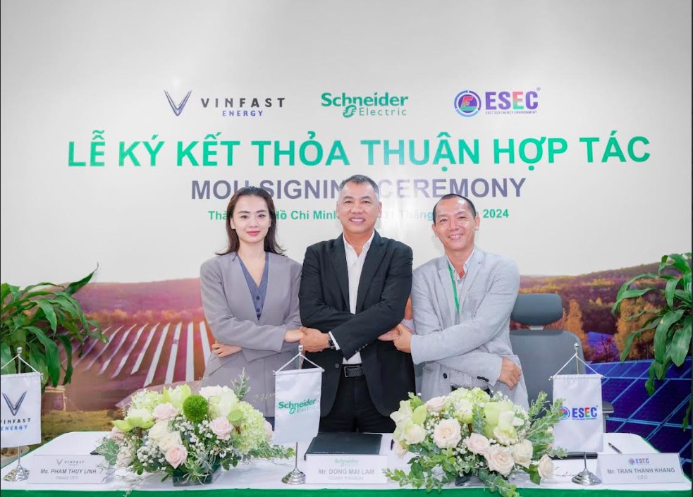 Vinfast Energy, Schneider Electric và Esec hợp tác thúc đẩy giải pháp Pin lưu trữ và quản lý năng lượng