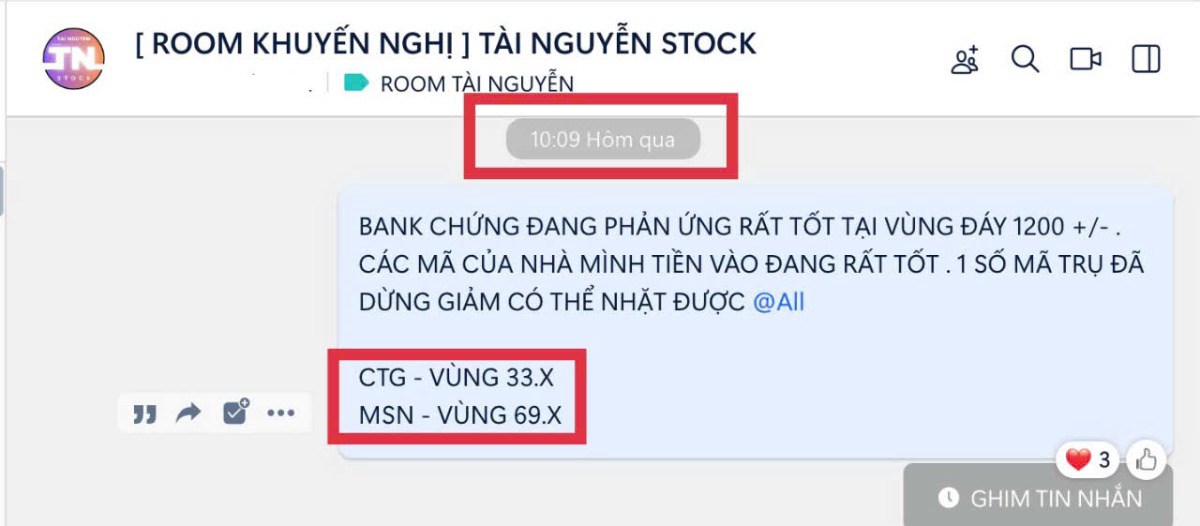 Bắt đáy thành công MSN , CTG. MSN +3% , CTG + 5.9%. Link room khuyến nghị : https://zalo.me/g/nqurek747.  ...