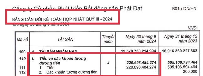 Doanh thu thuần 2 tỷ nhưng lãi sau thuế 51 tỷ đồng - Điều gì đang xảy ra với Bất động Sản Phát Đạt trong quý 3 này?