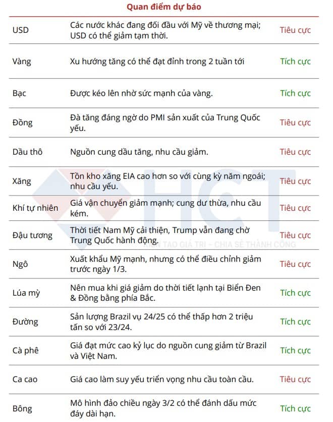Thị trường hàng hóa tuần 10 - 16/02/2025