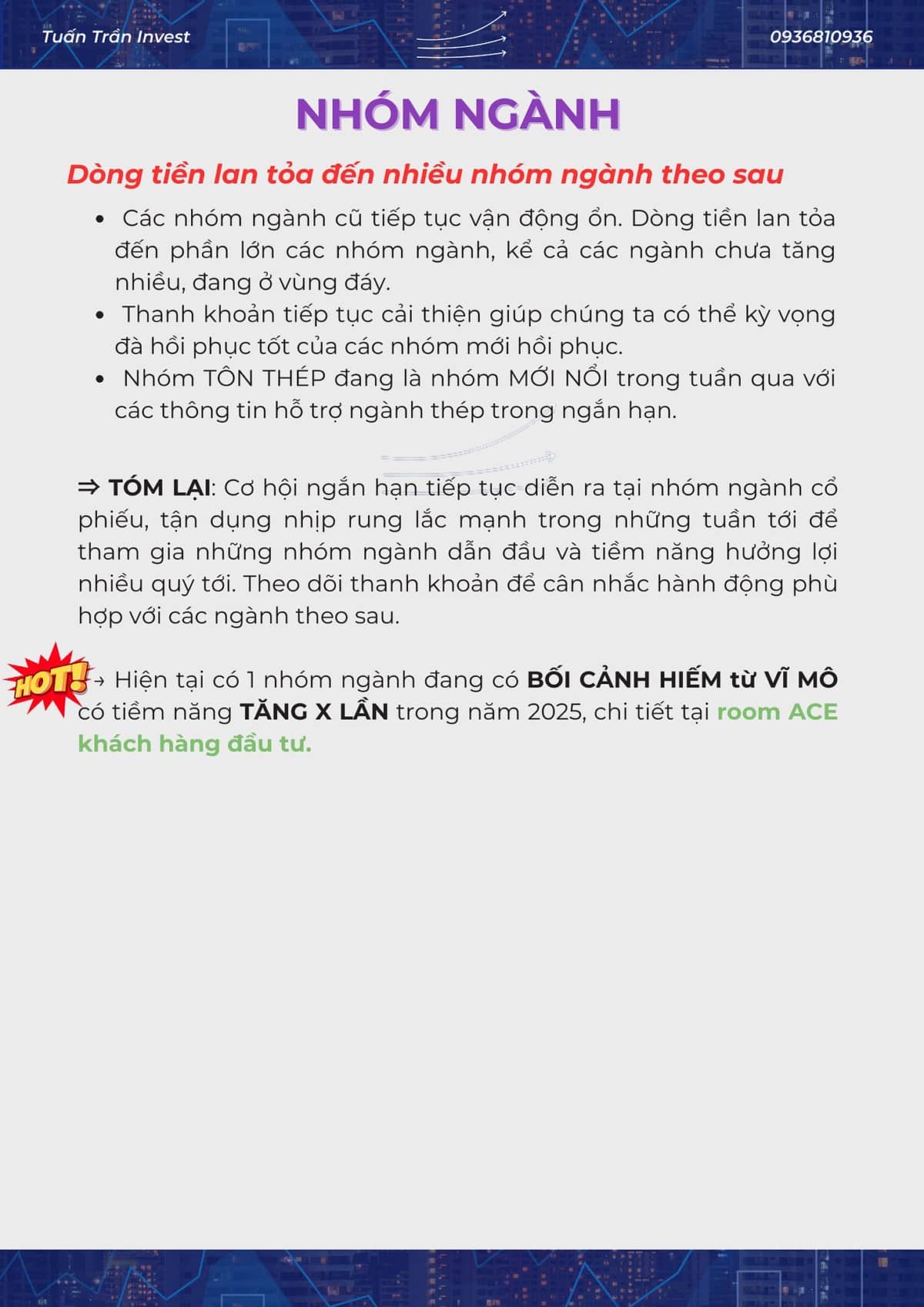 RUNG LẮC khả năng tiếp diễn - Nhóm cổ phiếu NGƯỢC SÓNG xuất hiện