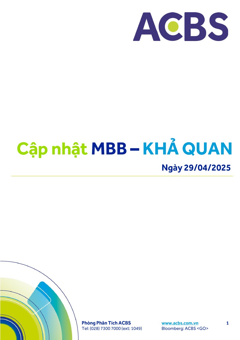 MBB: Khuyến nghị KHẢ QUAN với giá mục tiêu 26,000 đồng/cổ phiếu