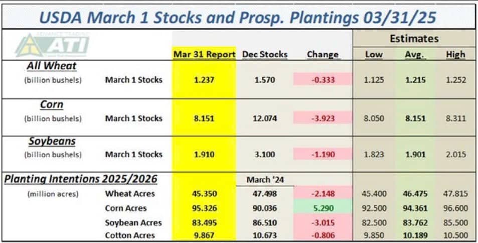 Nhận định xu hướng giá nông sản sau báo cáo diện tích gieo trồng Quý 1/2025