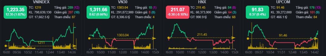 Chứng khoán ngày 24/04/2025: VN-Index hồi phục vượt mốc 1.220, vic tăng trần dẫn dắt thị trường