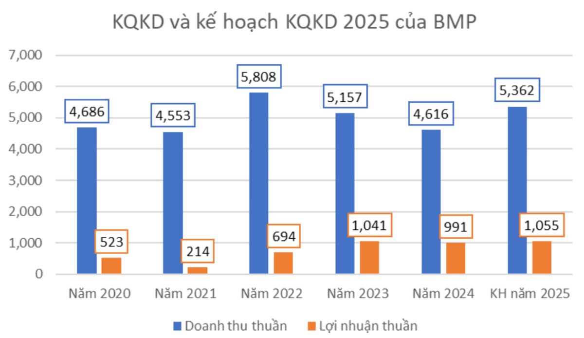 Cập nhật thông tin về KQKD quý 1 và kế hoạch 2025 của BMP