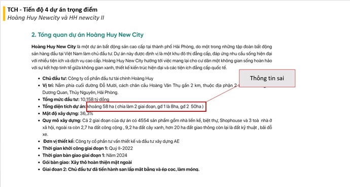 TCH - Tiến độ 4 đại dự án