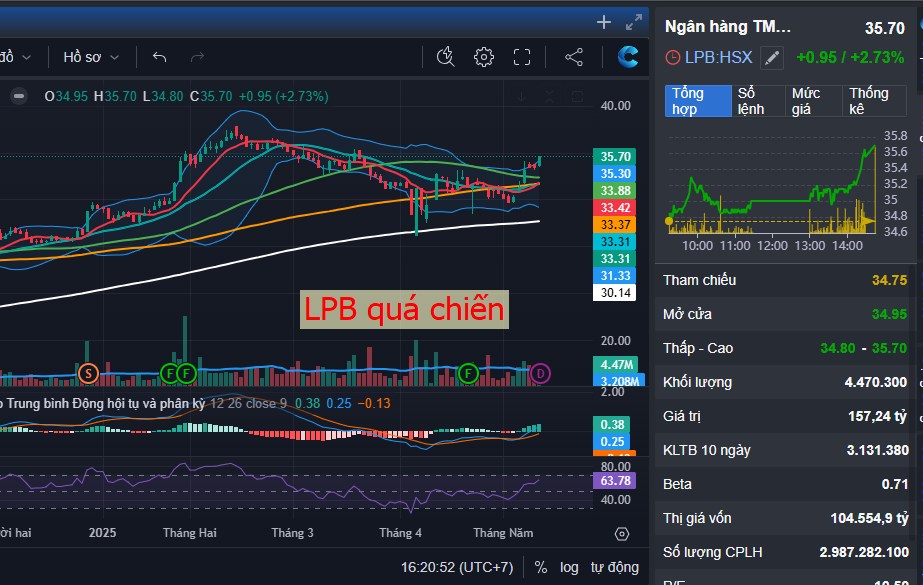 Điểm đảo chiều CMG - LPB dẫn dắt sóng tăng ngân hàng - tận hưởng chiến thắng
