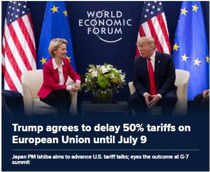 Tổng Thống Trump hoãn áp thuế 50% lên liên minh châu âu đến ngày 9/7 – "cuộc chơi đòn bẩy thương mại" đang tiếp diễn