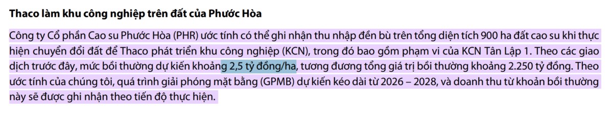 PHR- Cơ hội đột biến lợi nhuận nhờ nhận tiền đền bù từ Thaco