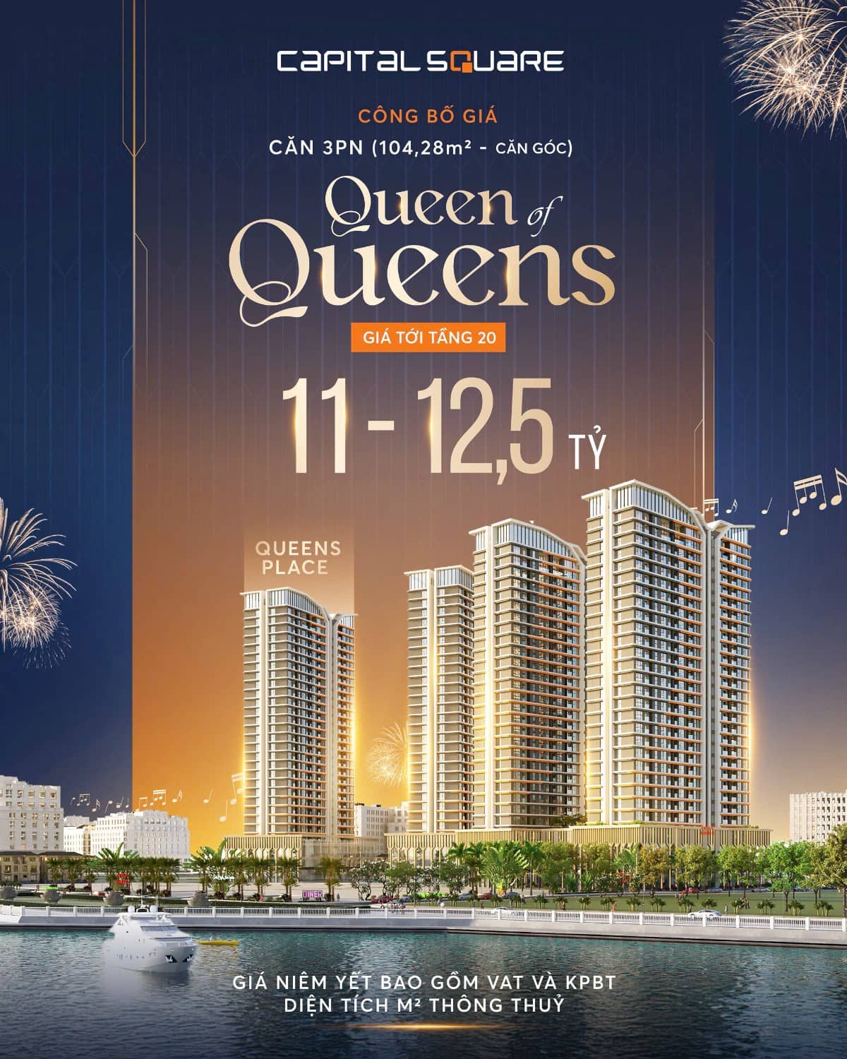 🔥 CAPITAL SQUARE – CHÍNH THỨC CÔNG BỐ GIÁ TRẦN TOÀ QUEENS PLACE. 🌟 VŨ TRỤ 88+ TIỆN ÍCH & 4 TẦNG MỸ  ...