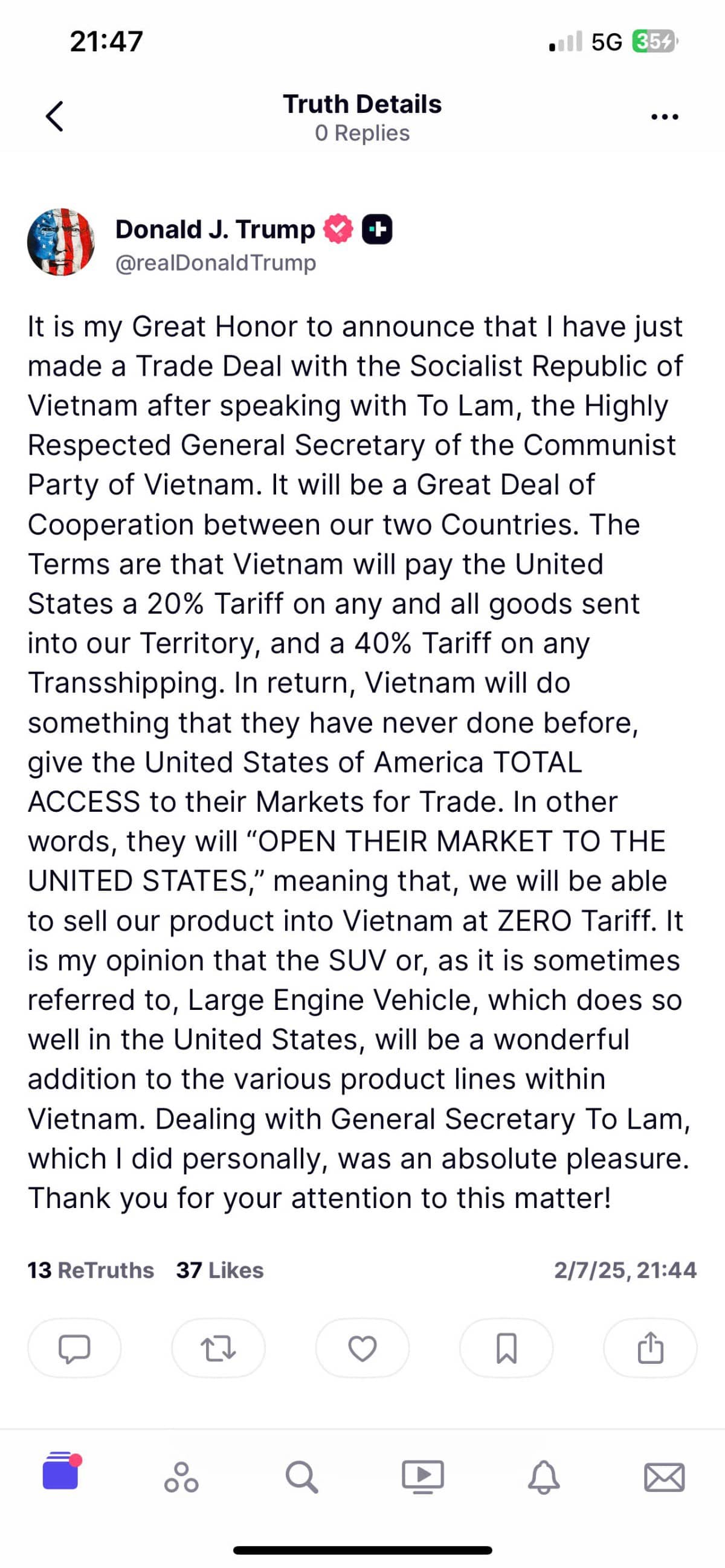 Chi tiết thuế Mỹ áp dụng cho hàng Việt Nam sau thỏa thuận ngày 2/7/2025: Thuế chỉ còn 10% nếu chứng minh sản xuất 100% tại Việt Nam