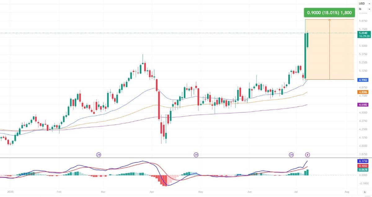 Đồng COMEX tăng mạnh trước tin tức áp thuế từ Trump